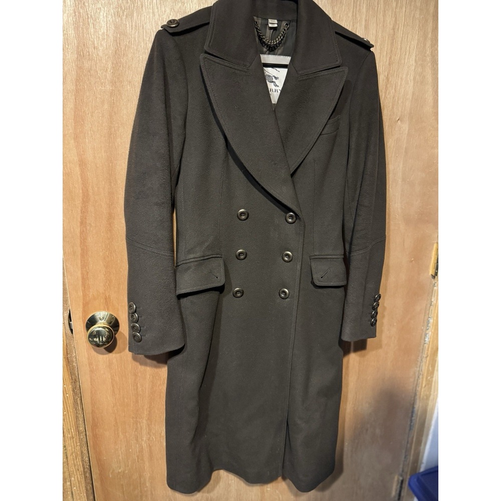 Burberry London Double Breasted Brown Size 6 Wool Cashmere Overcoat - Picture 1 of 13